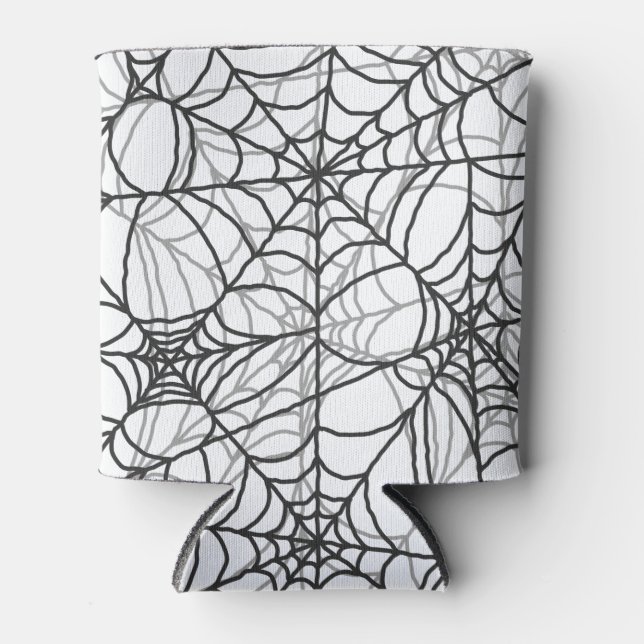 Spooky Spider Web Pattern - Halloween Gifts Can Cooler (Front)