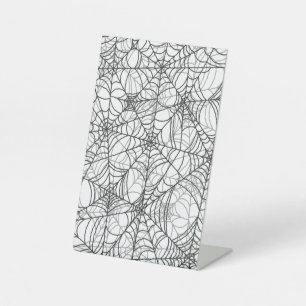 Spooky Spider Web Pattern - Halloween Gifts Pedestal Sign