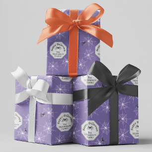 Spooky Spiders Halloween Family Name Wrapping Paper