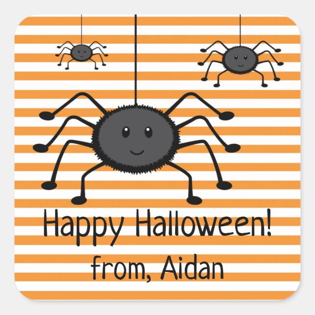 Spooky Spiders Halloween Sticker (Front)