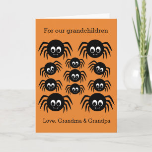 Spooky Spiders Happy Halloween Grandchildren Card
