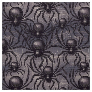 Spooky spiders pattern fabric