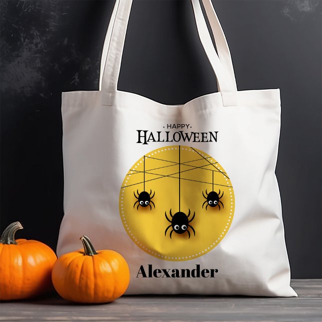 Spooky Spiders Spiderweb Halloween Tote Bag (Creator Uploaded)