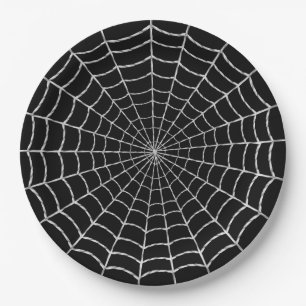 Spooky Spiderweb Halloween Paper Plate