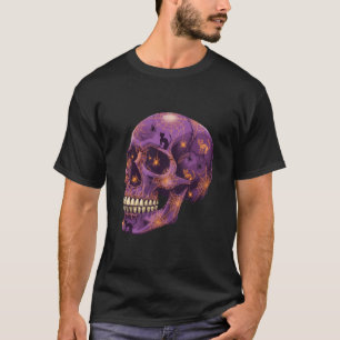 Spooky Spiderweb Skull - Halloween Vibes T-Shirt