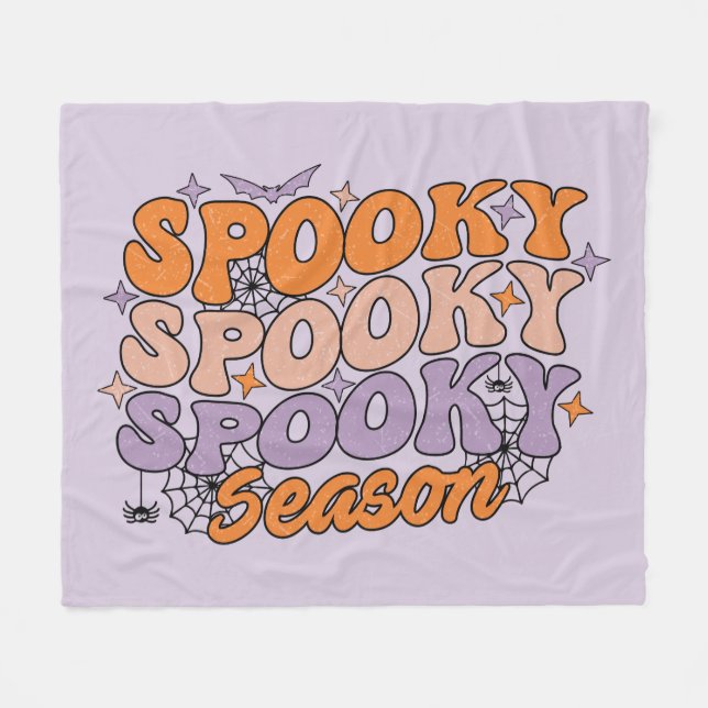 Spooky Spooky Spooky Season Fleece Blanket (Front (Horizontal))