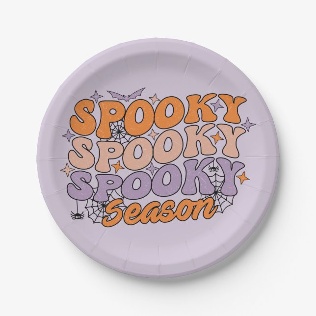 Spooky Spooky Spooky Season Paper Plate (Front)
