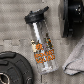 Spooky Squad Cute Halloween Gym Witch Ghost Cat Water Bottle