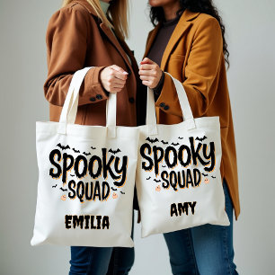 Spooky Squad Halloween Custom Name Friend's Tote Bag