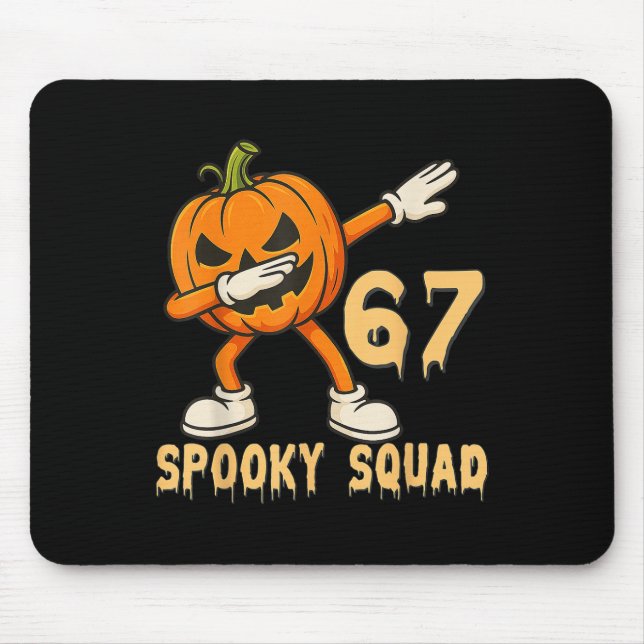 Spooky Squad Pumpkin 67 Halloween Meme 6 7 Numbers Mouse Pad (Front)