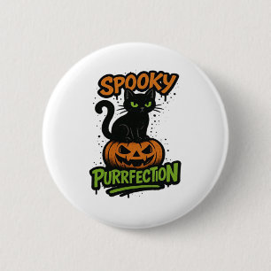 Spooky Squad Retro Halloween Design (Black Text) – 6 Cm Round Badge