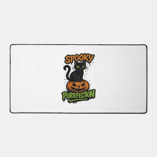Spooky Squad Retro Halloween Design (Black Text) – Desk Mat (Front)