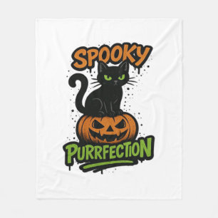 Spooky Squad Retro Halloween Design (Black Text) – Fleece Blanket