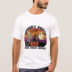 Spooky Squad Retro Halloween Design (Black Text) T-Shirt