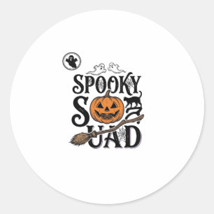 Spooky Squad Shirt Vintage Halloween Group Design_ Classic Round Sticker