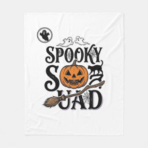 Spooky Squad Shirt Vintage Halloween Group Design_ Fleece Blanket
