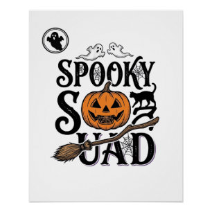 Spooky Squad Shirt Vintage Halloween Group Design_ Poster