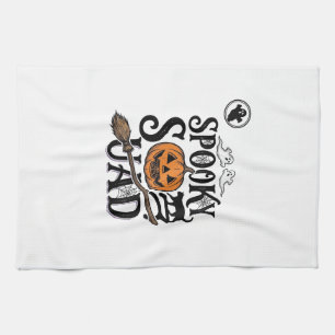 Spooky Squad Shirt Vintage Halloween Group Design_ Tea Towel
