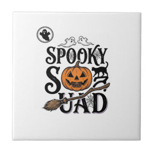 Spooky Squad Shirt Vintage Halloween Group Design_ Tile
