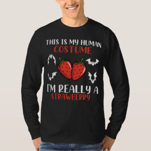 Spooky Strawberry Halloween Apparel With Bats T-Shirt