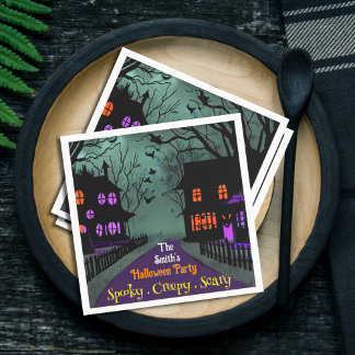Spooky Street Custom Text Halloween Napkin