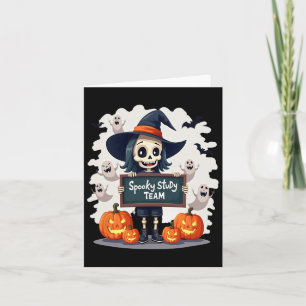 Spooky Study Team - Cute Halloween Skeleton Teache Card
