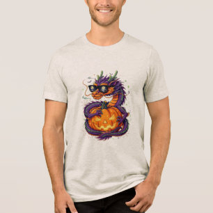 Spooky & Stylish: The Halloween Dragon Tri-Blend Shirt