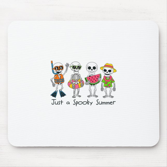 Spooky Summer Beach Skeletons Funny Halloween Summ Mouse Pad (Front)