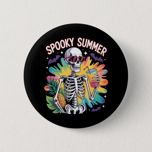 Spooky Summer Beach Vacation 6 Cm Round Badge (Front)