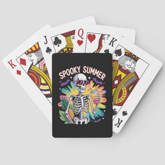 Spooky Summer Beach Vacation Playing Cards (Back)