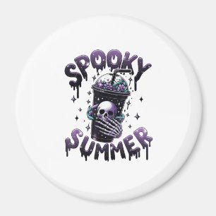 Spooky Summer Funny Meme Skeleton Coffee Funny Sum Magnet