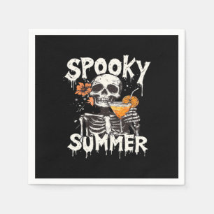 Spooky Summer Funny Meme Skeleton Coffee Summerwee Napkin