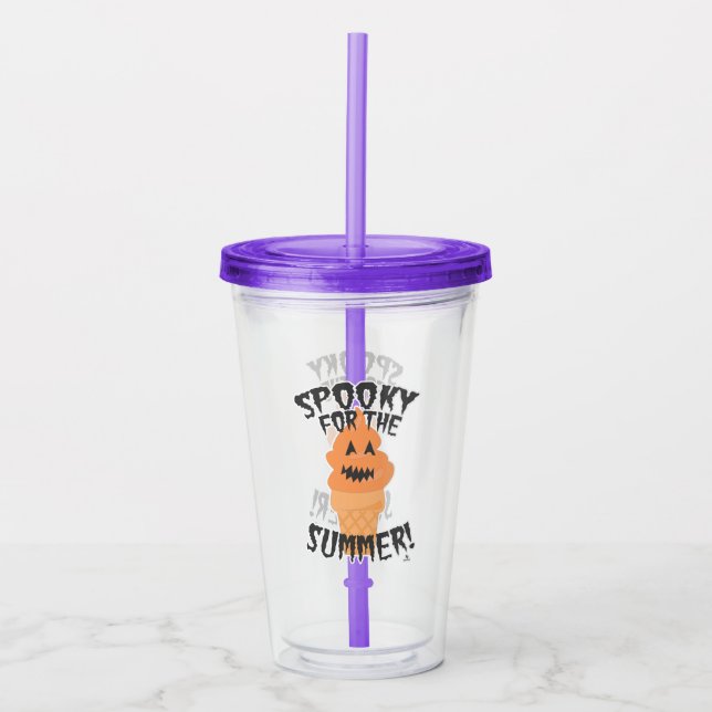   Spooky Summer Funny Summerween Cone Cartoon Acrylic Tumbler (Front)