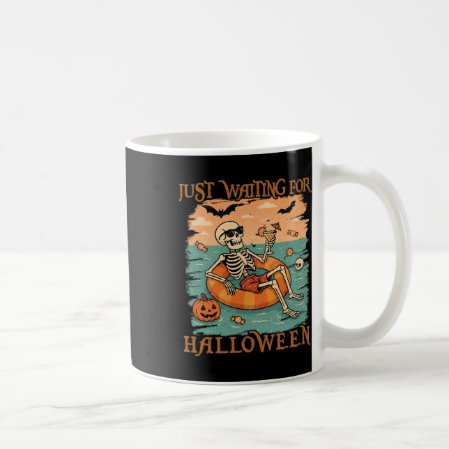 Spooky Summer Skeleton Just Waiting For Halloween  Coffee Mug (Right)