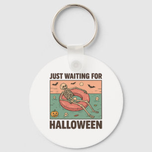 Spooky Summer Skeleton Just Waiting For Halloween Key Ring