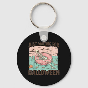 Spooky Summer Skeleton Just Waiting for Halloween Key Ring