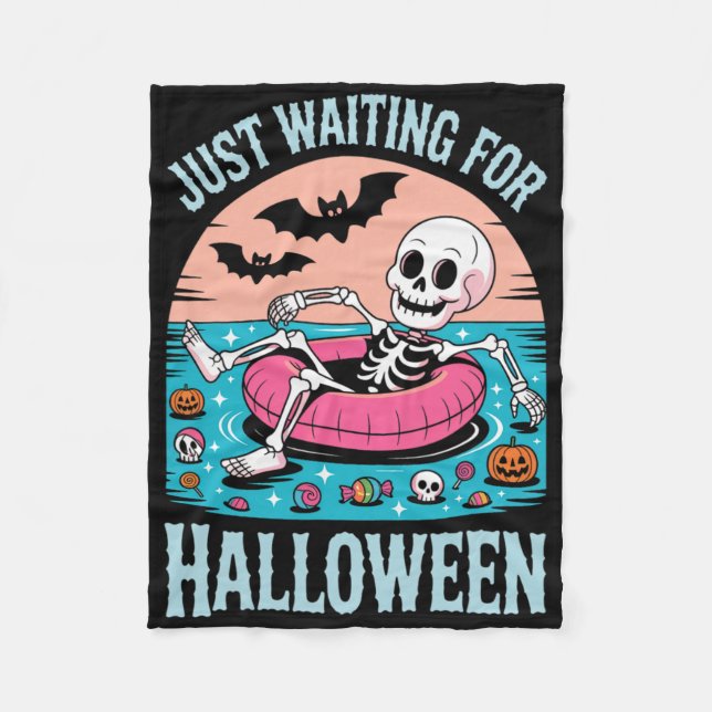 Spooky Summer Skeleton Just Waiting Kids  Fleece Blanket (Front)
