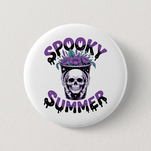 Spooky Summer Skeletonsummerween 6 Cm Round Badge (Front)