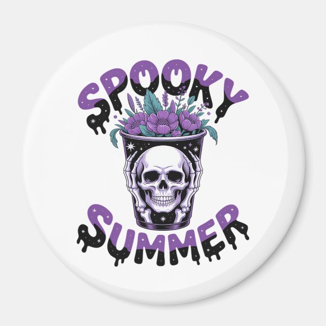 Spooky Summer Skeletonsummerween Magnet (Front)