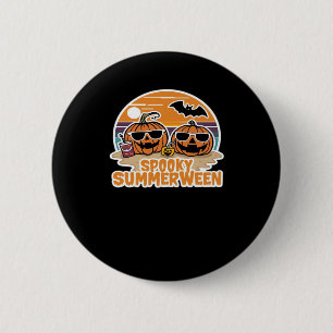 Spooky Summerween - Pumpkins On The Beach Classic 6 Cm Round Badge