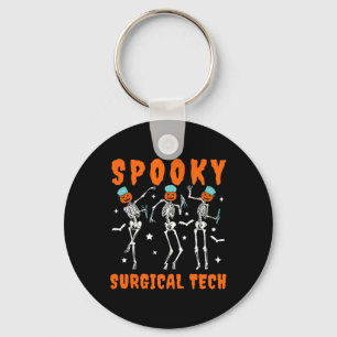 Spooky Surgical Tech Skeleton Dancing Surgical Hal Key Ring