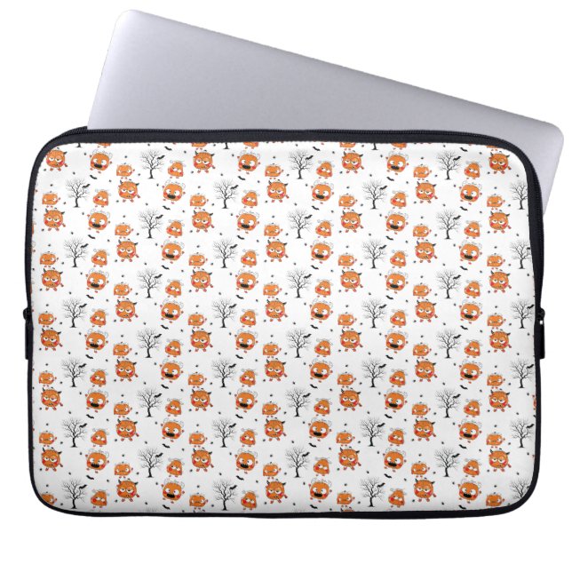 Spooky Sweet Baby Bat Halloween Wrapping Paper Laptop Sleeve (Front)