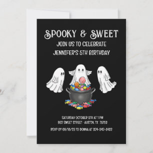 Spooky & Sweet Halloween Birthday Invitation