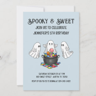 Spooky & Sweet Halloween Birthday Invitation