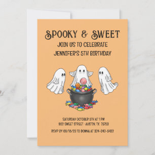 Spooky & Sweet Halloween Birthday Invitation