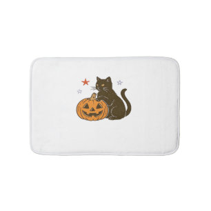 Spooky Sweet Halloween Kitty Classic T-Shirt Bath Mat