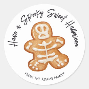 Spooky Sweet Halloween Skeleton Sugar Cookie Classic Round Sticker