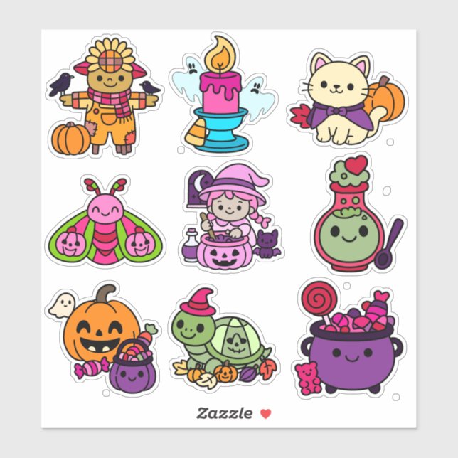 Spooky & Sweet: Halloween Sticker Pack (Sheet)