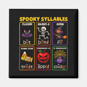 Spooky Syllables Halloween Reading Teacher Magnet
