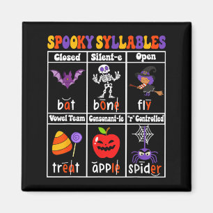 Spooky Syllables Teacher Funny Halloween Magnet